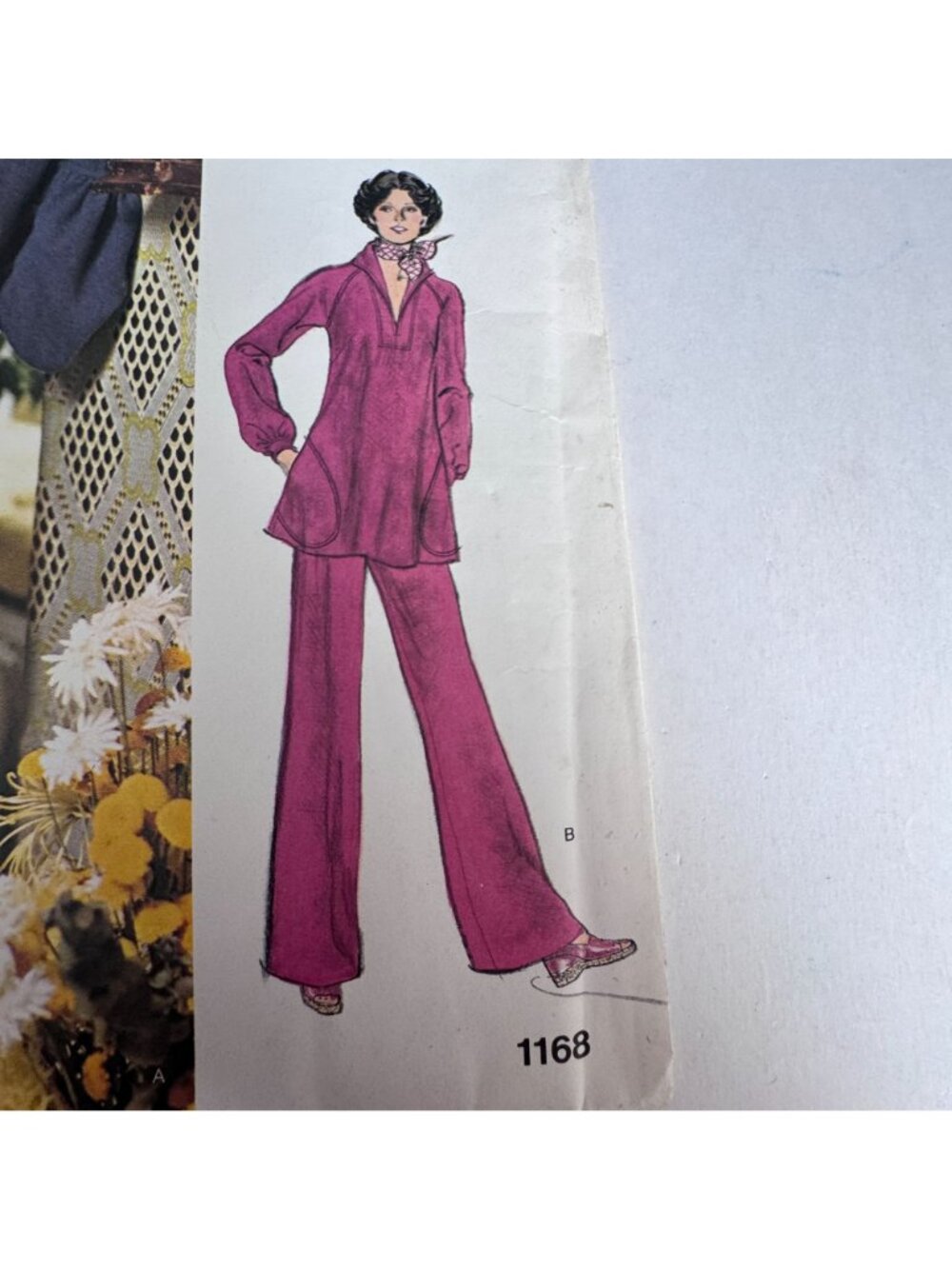 Vogue Sewing Pattern 1168 Stan Herman 70s Dress Wide Leg Pants Lounge Set 12 UC - Picture 3 of 14